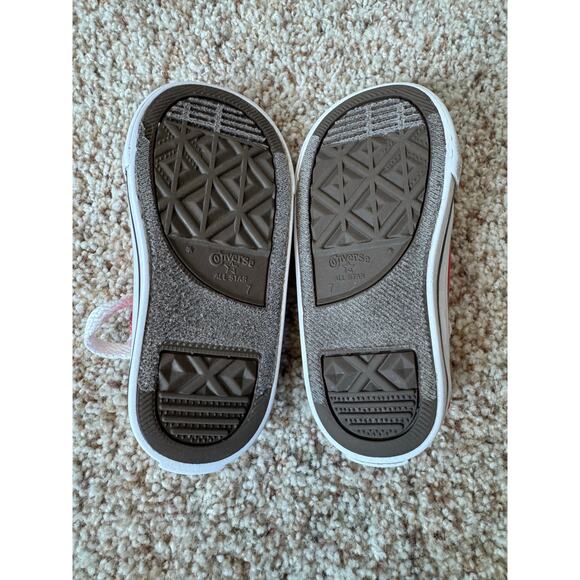 Converse All Star Red & White Kids/toddler/baby sneakers/shoes, size 7 - Picture 4 of 9